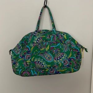 Vera Bradley Emerald Paisley Weekend Overnight Duffel Tote with Shoulder Strap